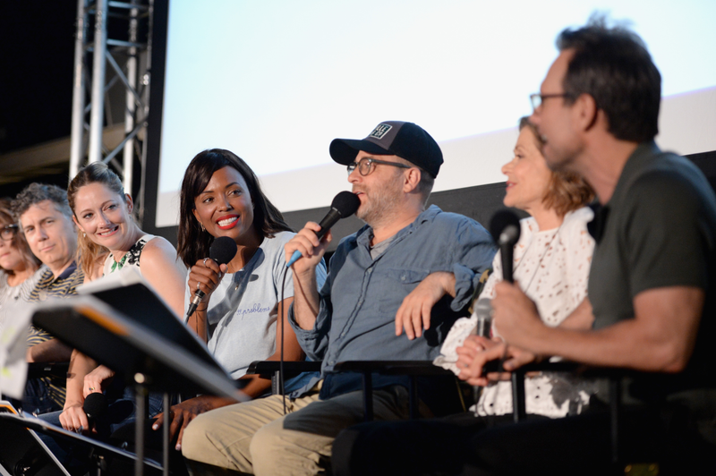 Actors Chris Parnell, Judy Greer, Aisha Tyler, H. Jon Benjamin and Christian Slater attend “ARCHER Live!” (Photo by Michael Kovac/Getty Images for FX)